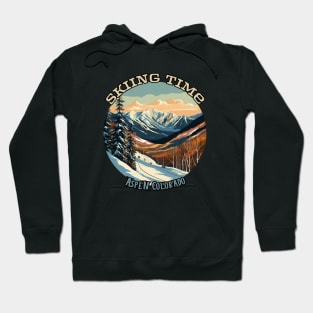 Skiing Time, Aspen, Colorado, USA, winter Hoodie